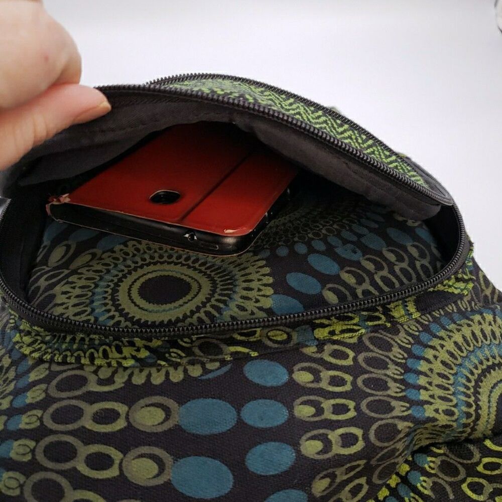 Peacock Mandala Laptop Backpack Travel Bag Lightweight Himalayan Cotton Colorful - Picture 13 of 16